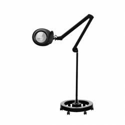 Förstoringslampa / arbetslampa ELEGANTE 6025 LED svart, stativ, hjul