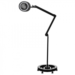 Förstoringslampa / arbetslampa ELEGANTE 6025 LED svart med stativ / hjul