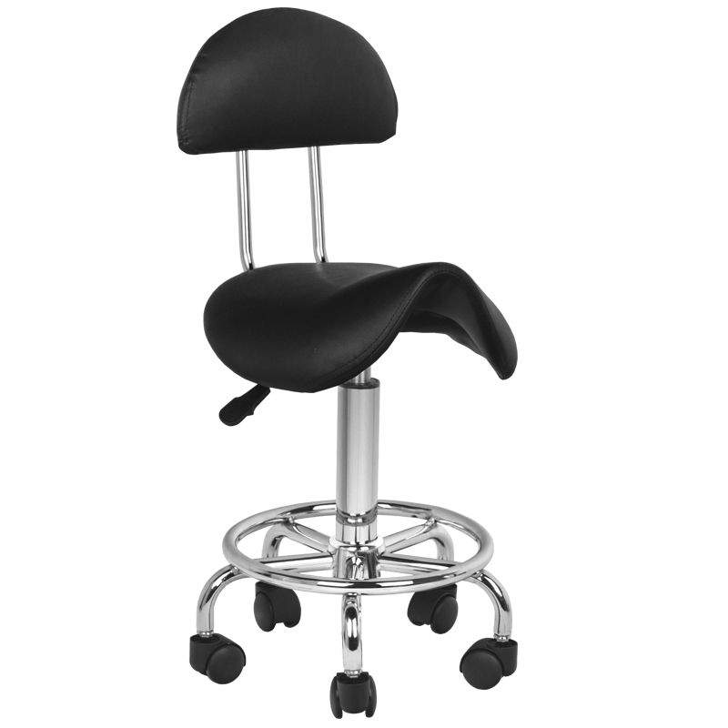 Arbetsstol / sadelstol med ryggstöd 6001 svart