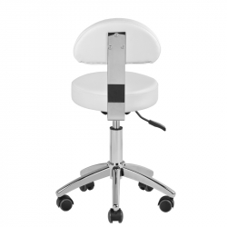 Arbetspall Basic AM-304p med ryggstöd för pedikyr vit