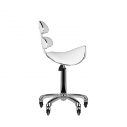 Arbetsstol / sadelstol AM-880 med ryggstöd extra hög vit