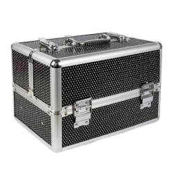 Kosmetikväska / sminkväska 7038-1 svart i aluminium