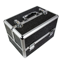 Kosmetikväska / sminkväska 7038-1 svart i aluminium