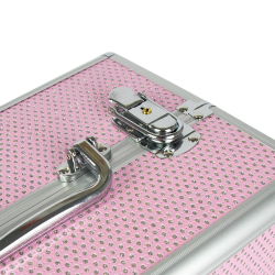 Kosmetikväska / sminkväska 7038-5 rosa i aluminium