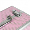 Kosmetikväska / sminkväska 7038-5 rosa i aluminium