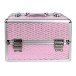 Kosmetikväska / sminkväska 7038-5 rosa i aluminium