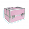 Kosmetikväska / sminkväska 7038-5 rosa i aluminium