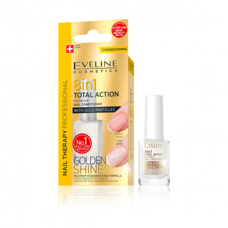 Nagelserum 8-i-1 Eveline TOTAL ACTION GOLDEN SHINE 12ml