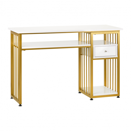 Manikyrbord MT-302G vit / guld
