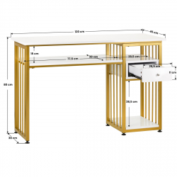 Manikyrbord MT-302G vit / guld