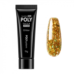Polygel Glitter 127 Excellent POLYsystem guld 15g