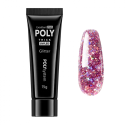 Polygel Glitter 129 Excellent POLYsystem rosa 15g