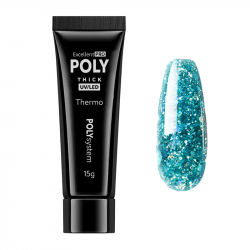Polygel Glitter 133 Excellent POLYsystem turkos 15g