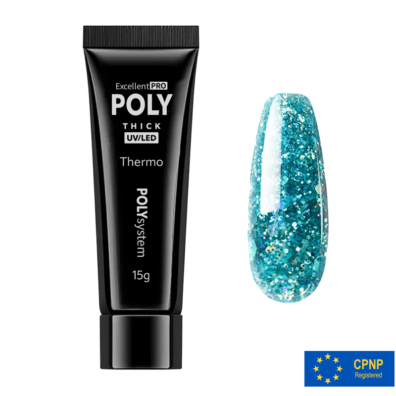Polygel Glitter 133 Excellent POLYsystem turkos 15g Polygel Glitter 133 Excellent POLYsystem turkos 15g