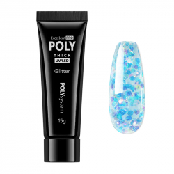 Polygel Glitter 157 Excellent POLYsystem blå / holografisk 15g