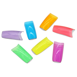 Genomskinliga färgade nageltippar 500st. Välj mellan 10 olika färger