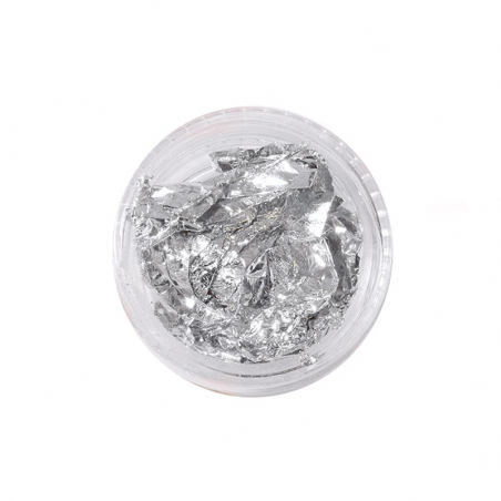 Nageldekoration silvrig folie