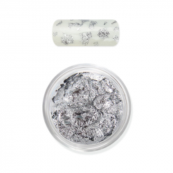 Nageldekoration silvrig folie