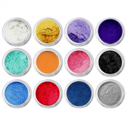 Mica pulver set 12 färger för nageldesign
