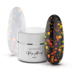 UV nagelgel med holografiskt röd / färgglatt glitter Excellent VeryMerry för naglar 001 5g