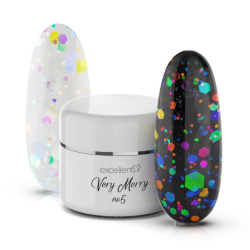 UV gel Excellent VeryMerry 005 med holografiskt färgglatt glitter 5g