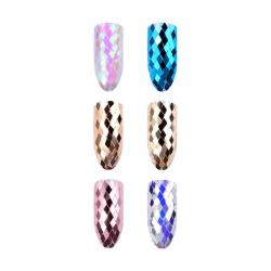 Glitter 6 färger set romber för nageldekoration