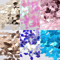 Glitter 6 färger set romber för nageldekoration