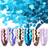 Glitter 6 färger set romber för nageldekoration