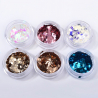 Glitter 6 färger set romber för nageldekoration