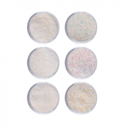 Aurora holografiskt glitter set 6 färger för naglar