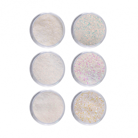 Aurora holografiskt glitter set 6 färger för naglar