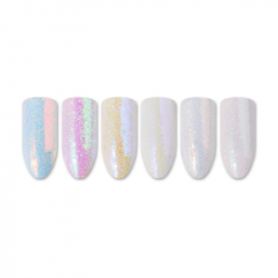 Aurora holografiskt glitter set 6 färger för naglar