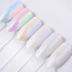 Aurora holografiskt glitter set 6 färger för naglar