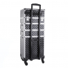 Kosmetikväska / sminkväska 4-i-1 DIAMOND 3D XXXL svart i aluminium