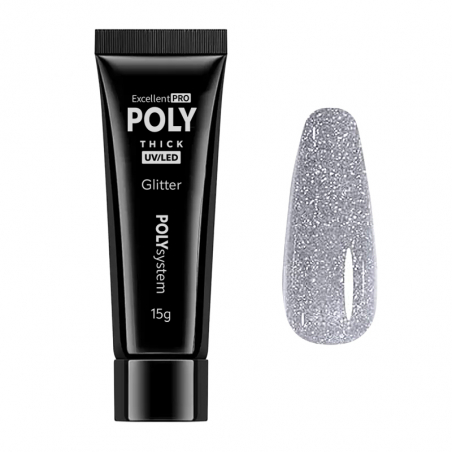 Polygel Diamond Glitter Excellent POLYsystem silver 15g