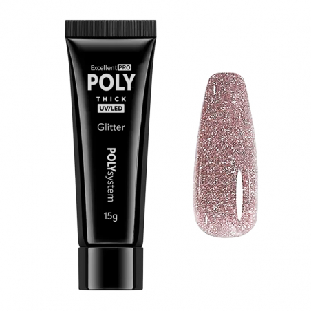 Polygel Diamond Glitter Excellent POLYsystem brun 15g