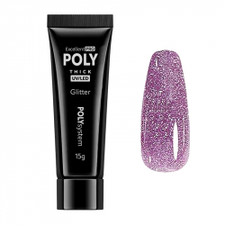 Polygel Diamond Glitter Excellent POLYsystem mörkrosa 15g