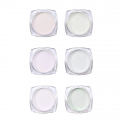 Nagelpuder CHROME med pärleffekt set 6 färger