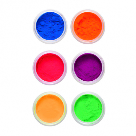Skimrande Neon puder set 6 färger