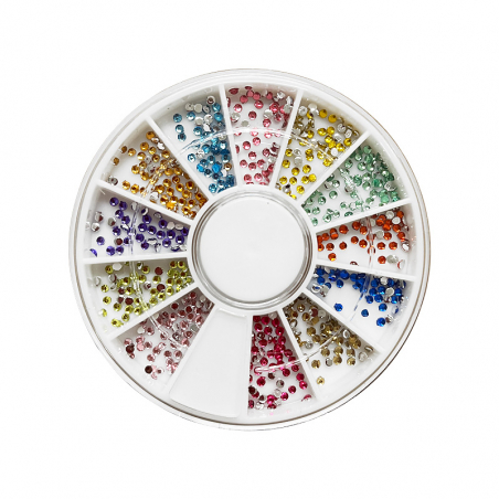 Strasstenar cirkel 1mm för nageldesign