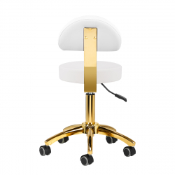 Arbetspall AM-304G vit / guld med ryggstöd